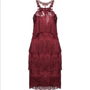 Marchesa Short Fringe Dress